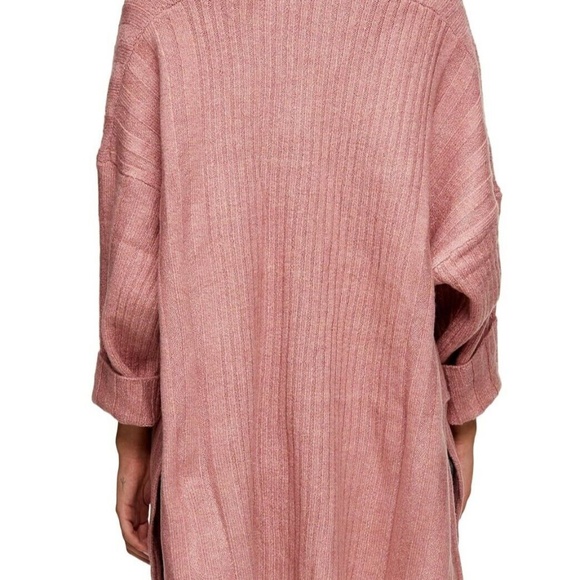 NEW TOPSHOP Long OPEN Cardigan Rose MEDIUM 8-10 NWT TEXTURED SWEATER NWT - Picture 4 of 6